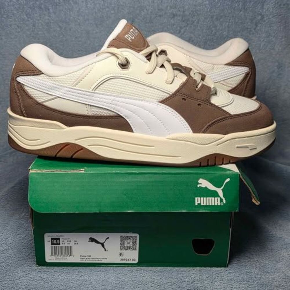 Puma 180 Sneakers Mens US 10.5 Vapor Gray Chocolate White
